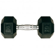 Halteres Hexa Monobloc 40 kg - Caoutchouc | Mtraining
