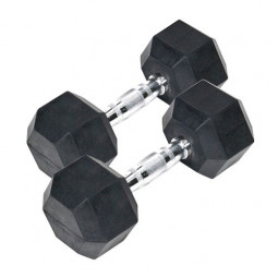 Halteres Hexa Monobloc 47.5 kg - Caoutchouc | Mtraining