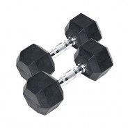 Halteres Hexa Monobloc 35 kg - Caoutchouc | Mtraining