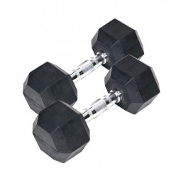 Halteres Hexa Monobloc 35 kg - Caoutchouc | Mtraining