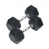 Halteres Hexa Monobloc 35 kg - Caoutchouc | Mtraining