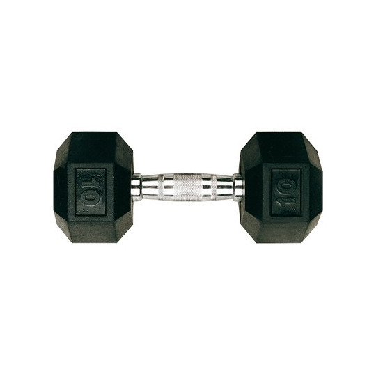 Halteres Hexa Monobloc 35 kg - Caoutchouc | Mtraining