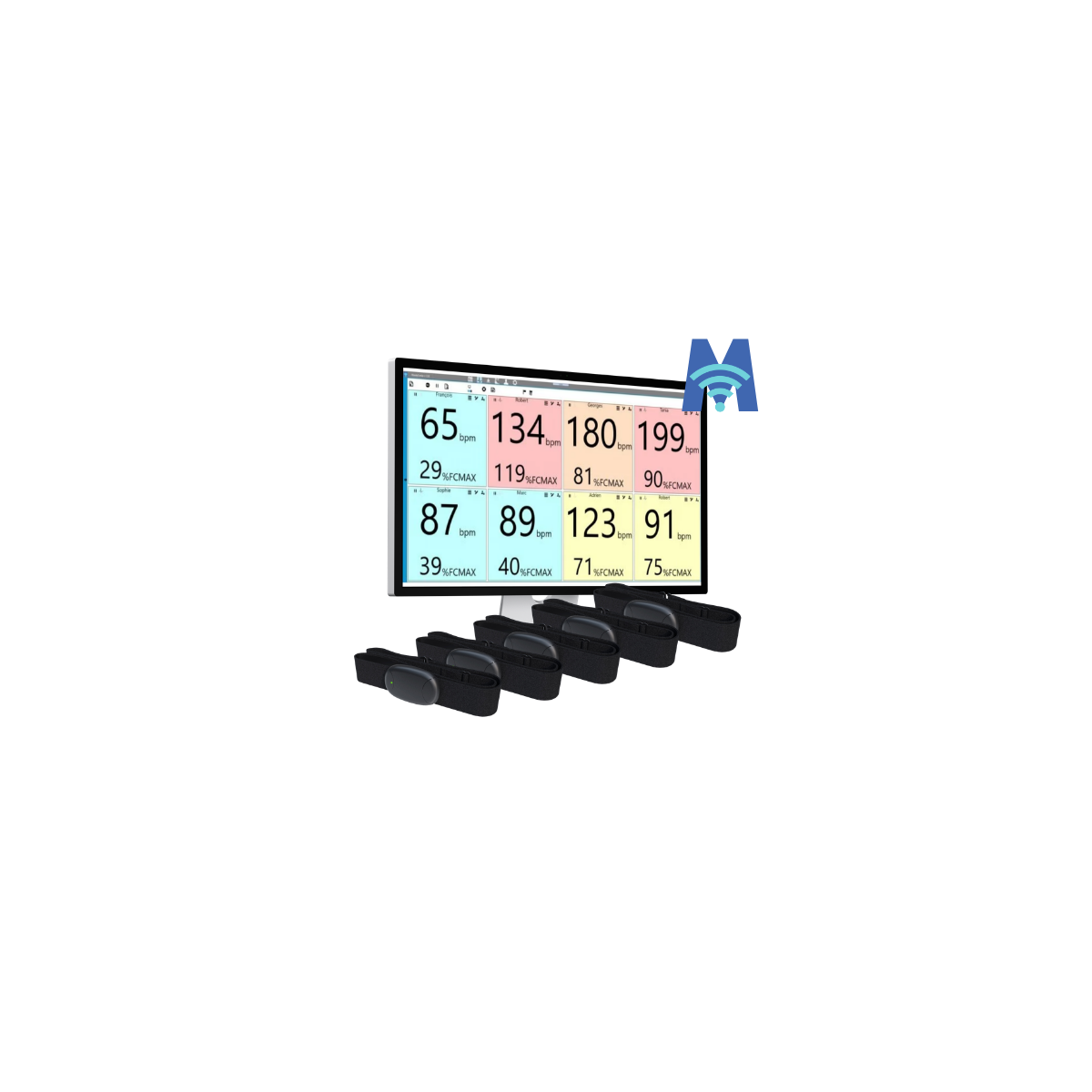 Pack 5 ceintures a Memoire Mooky HR5 avec logiciel Mook | Mtraining